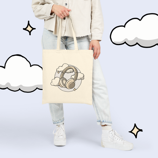 Dreamy Headphone Cotton Canvas Tote Bag