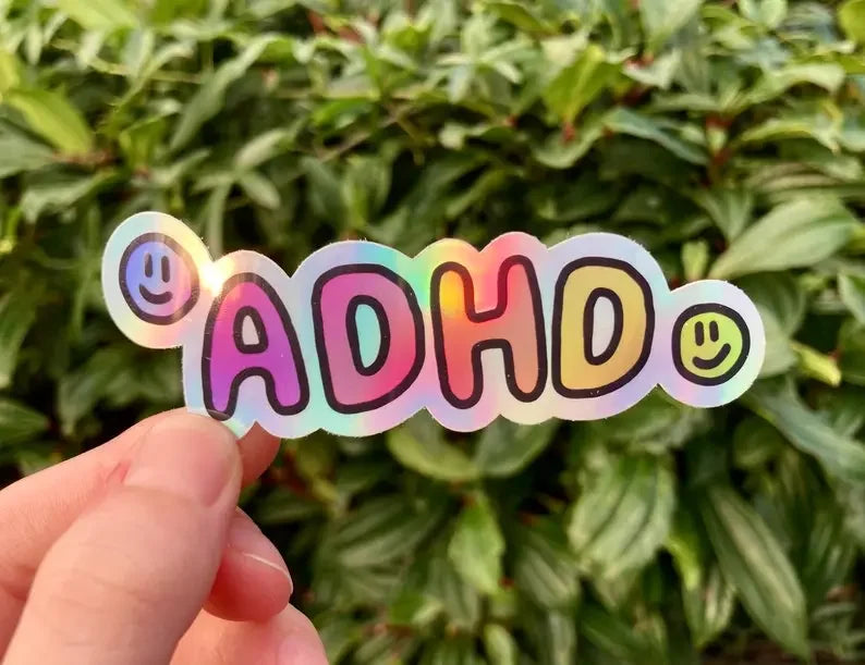 AuDHD, ADHD and actually autistic holographic stickers - Neurodiversetea