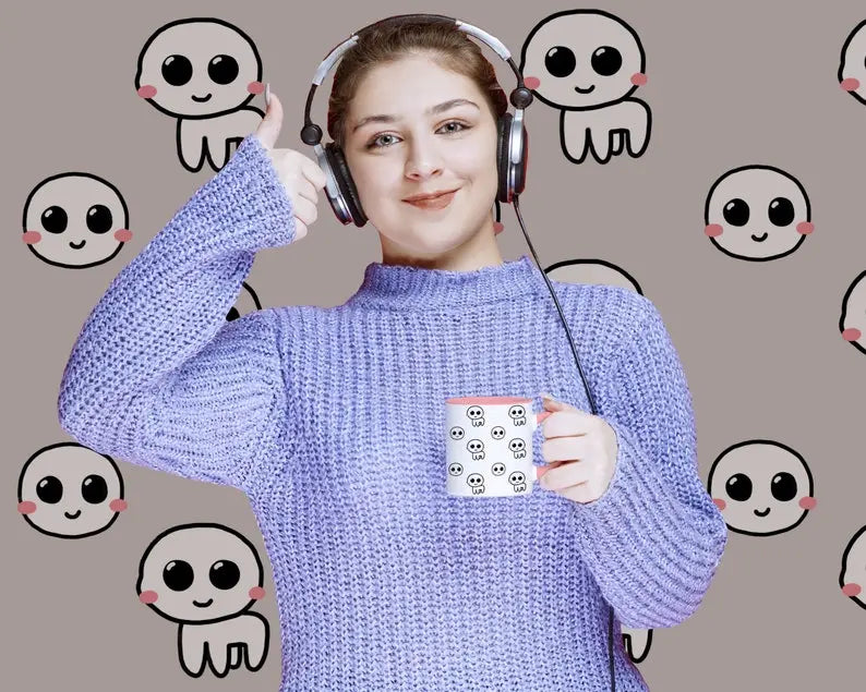 Cute autism creature pink mug - Neurodiversetea