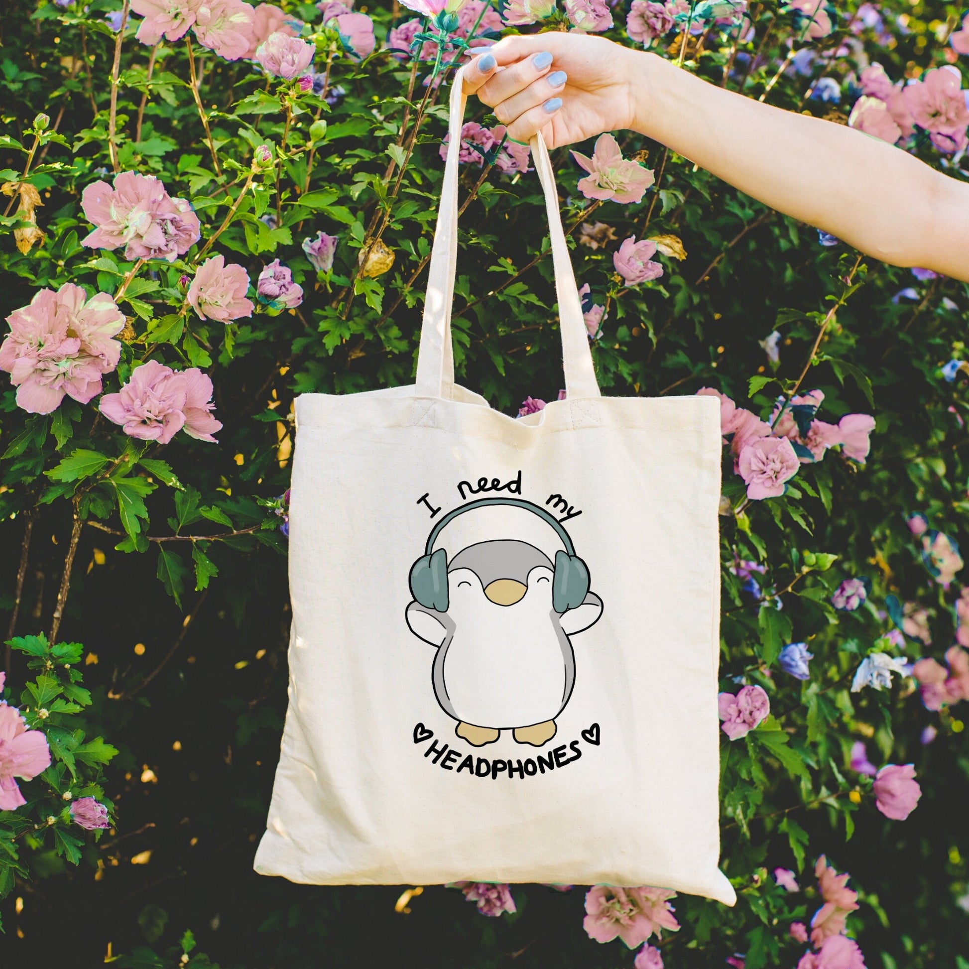 Frog and penguin tote bag NeurodiverseTea
