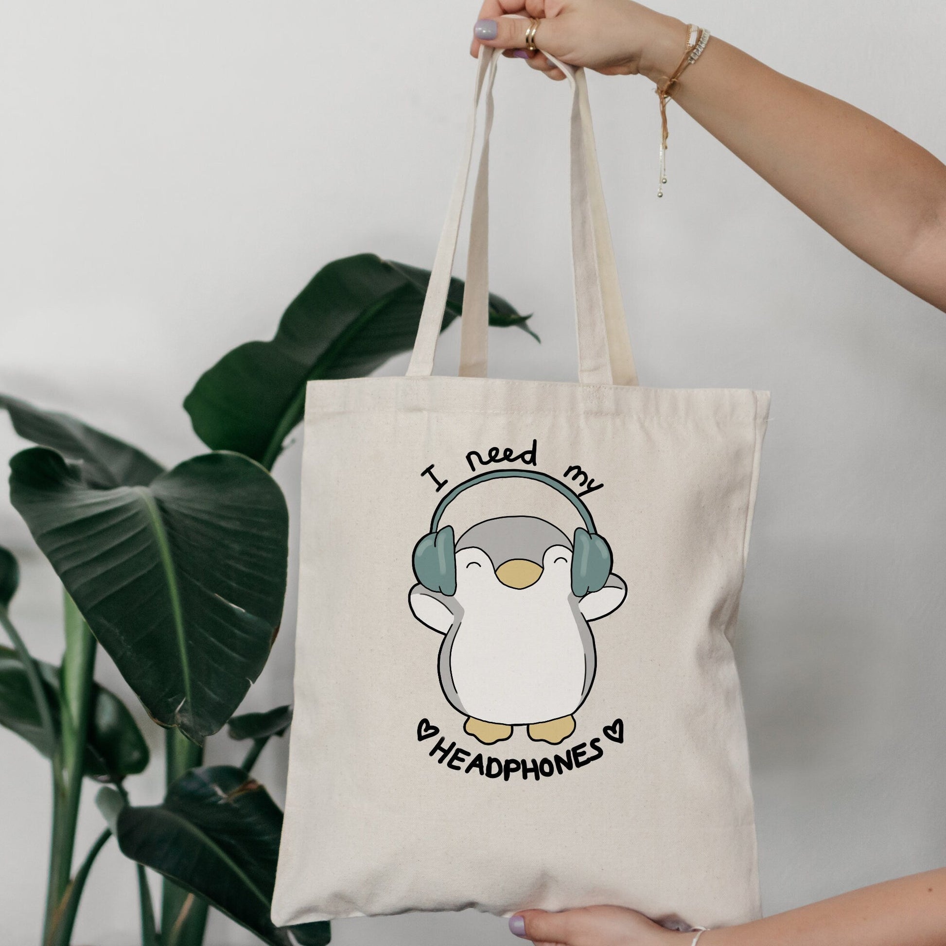 Frog and penguin tote bag NeurodiverseTea