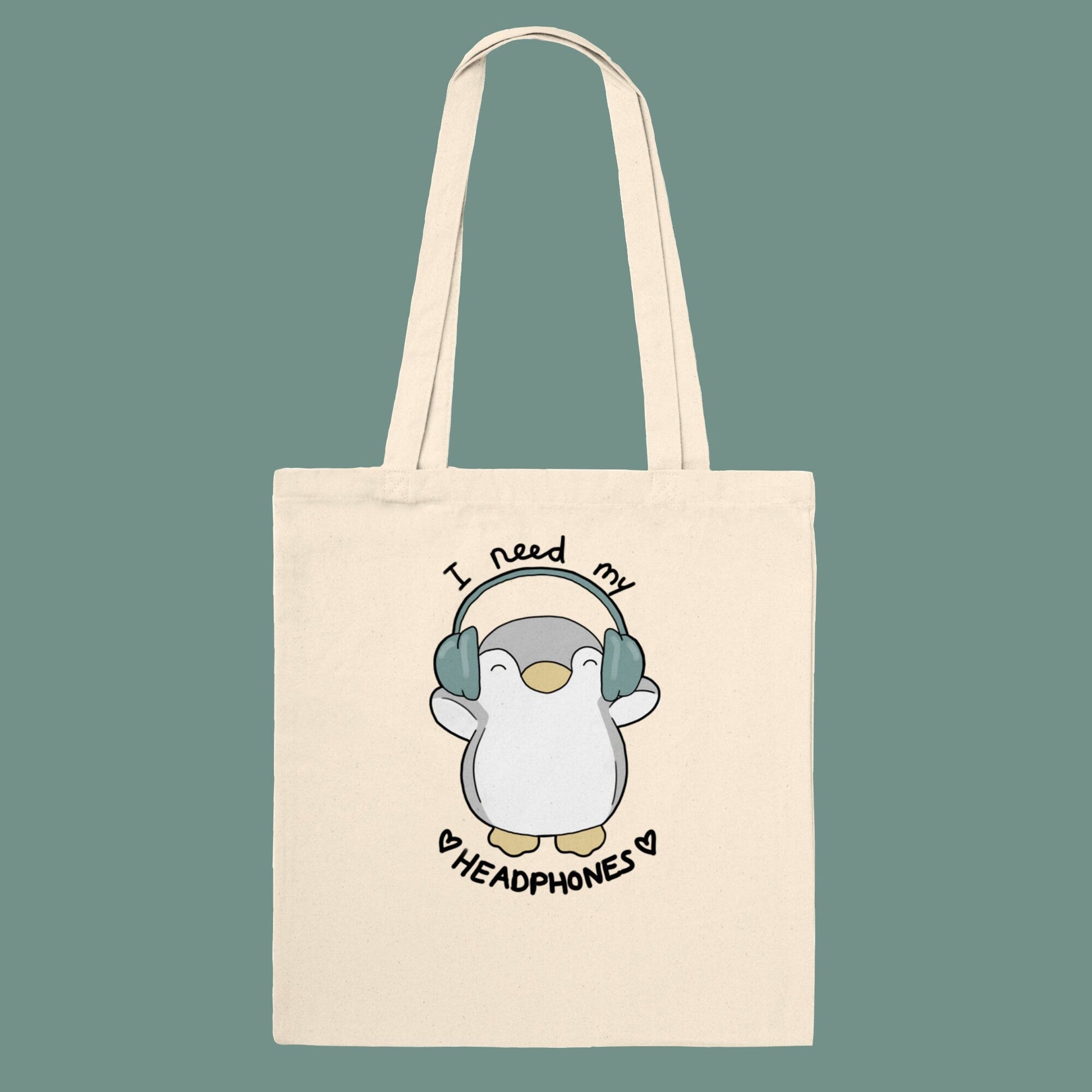 Frog and penguin tote bag - Neurodiversetea