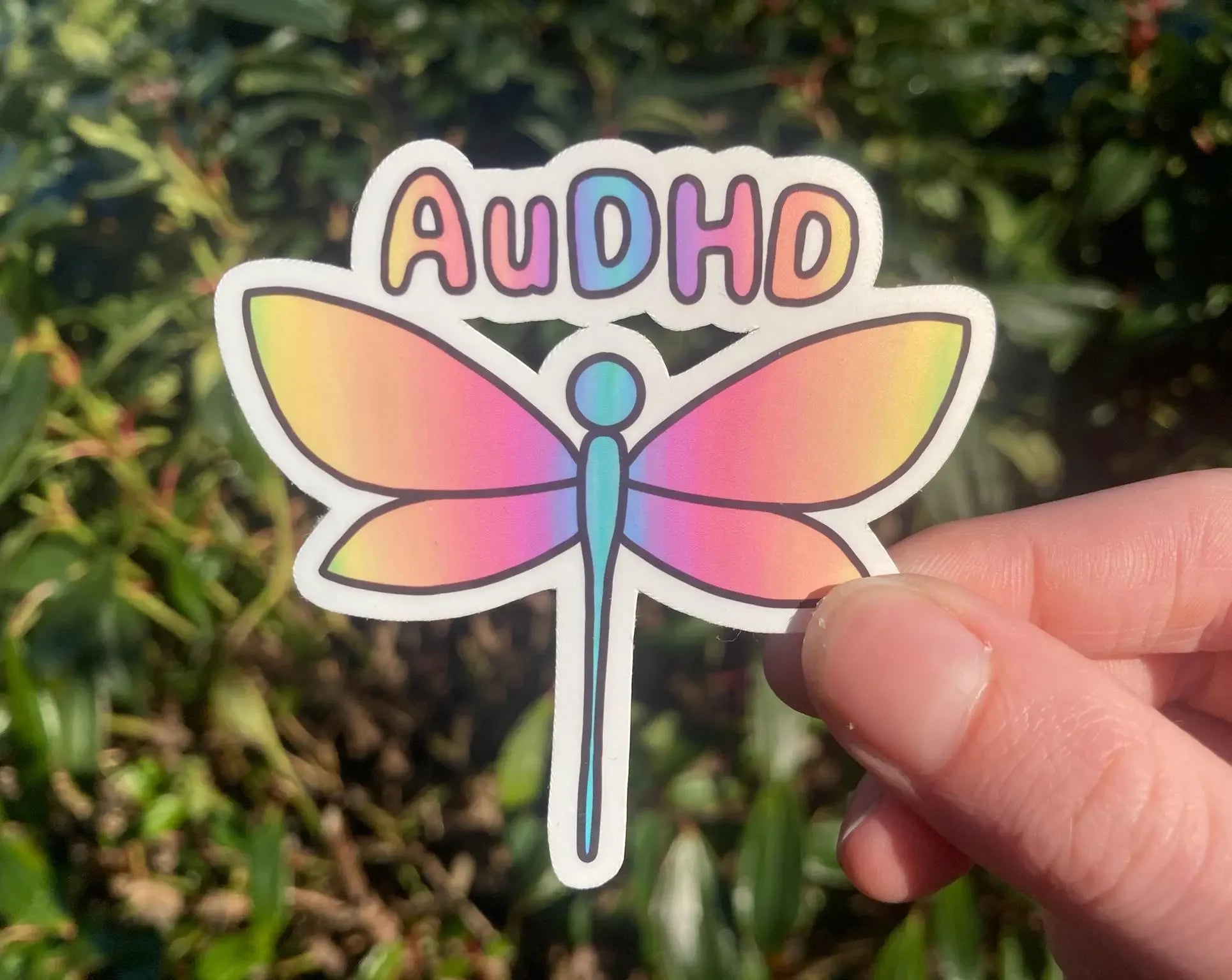 AuDHD dragonfly symbol sticker - Neurodiversetea