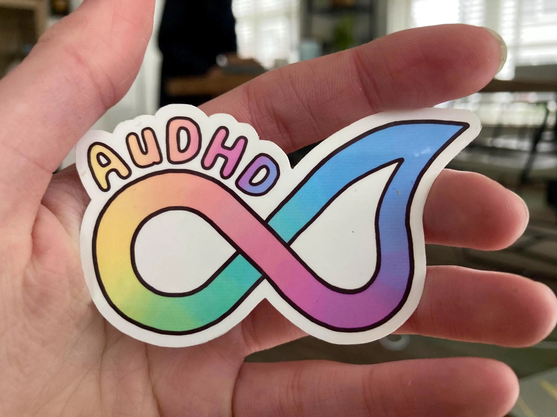 Colourful AuDHD symbol sticker - Neurodiversetea