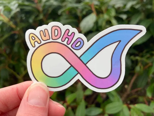 Colourful AuDHD symbol sticker - Neurodiversetea