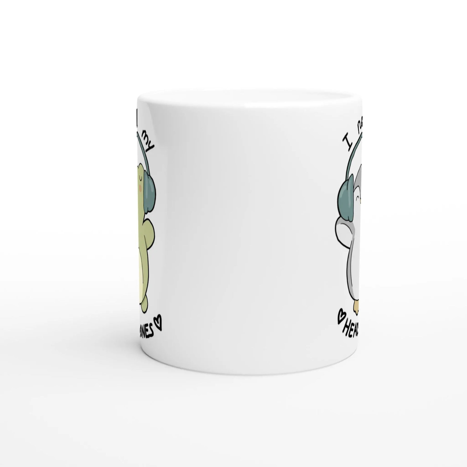 Headphone lover frog and penguin mug - Neurodiversetea
