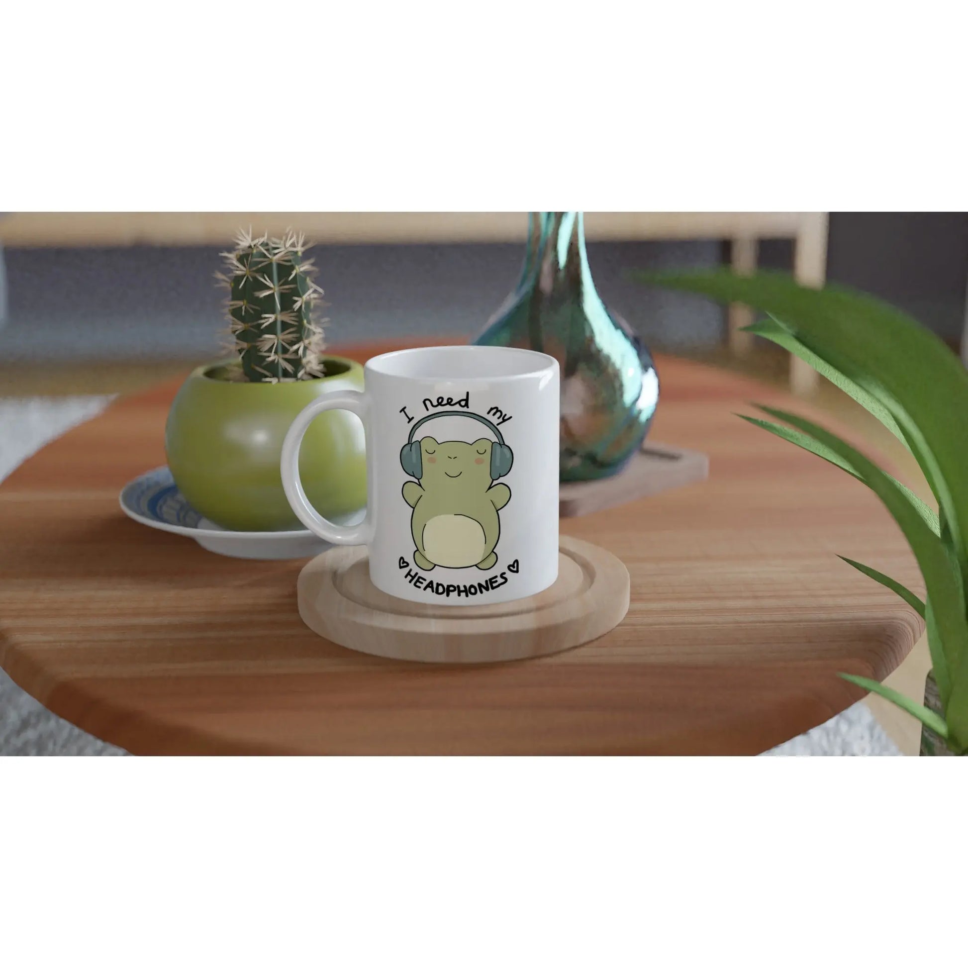 Headphone lover frog and penguin mug - Neurodiversetea