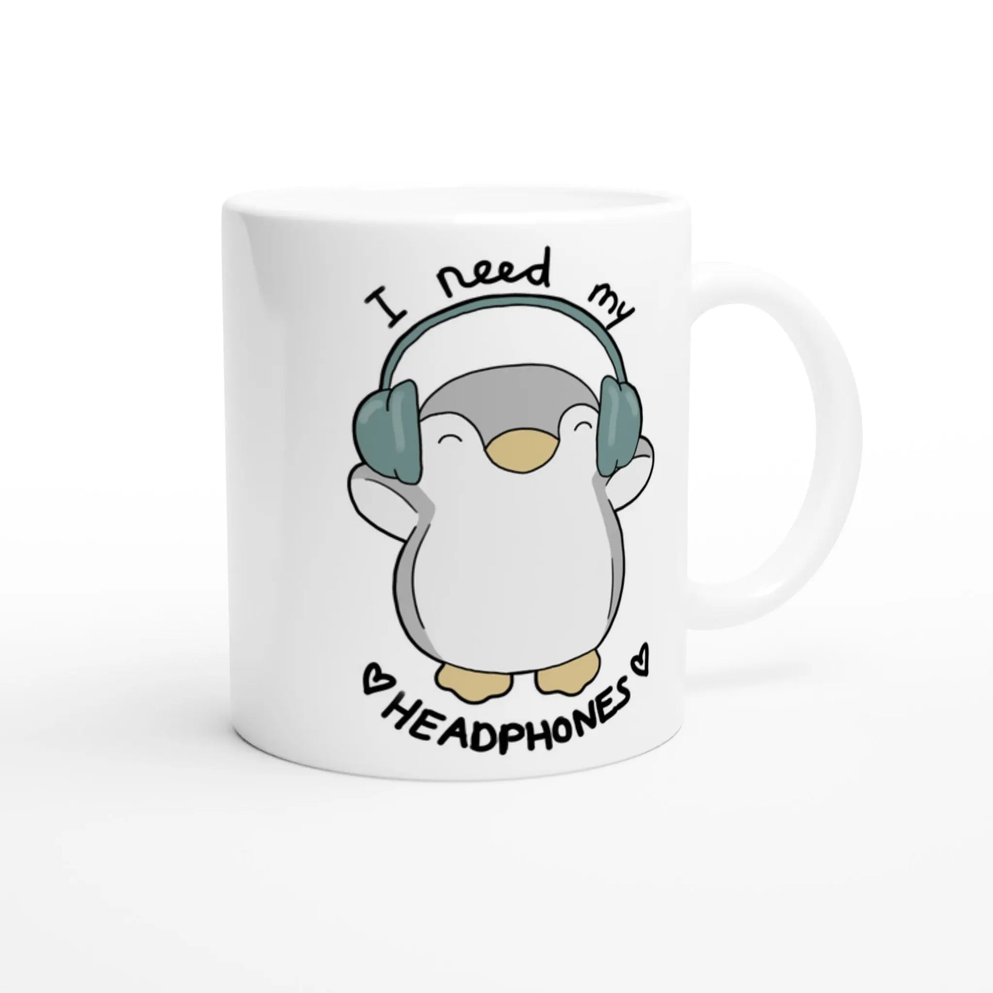 Headphone lover frog and penguin mug - Neurodiversetea