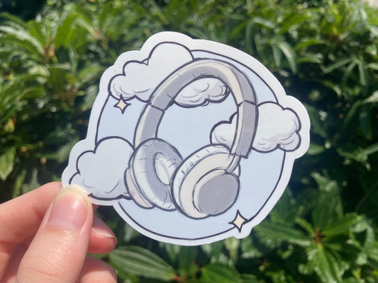 Dreamy headphones sticker NeurodiverseTea