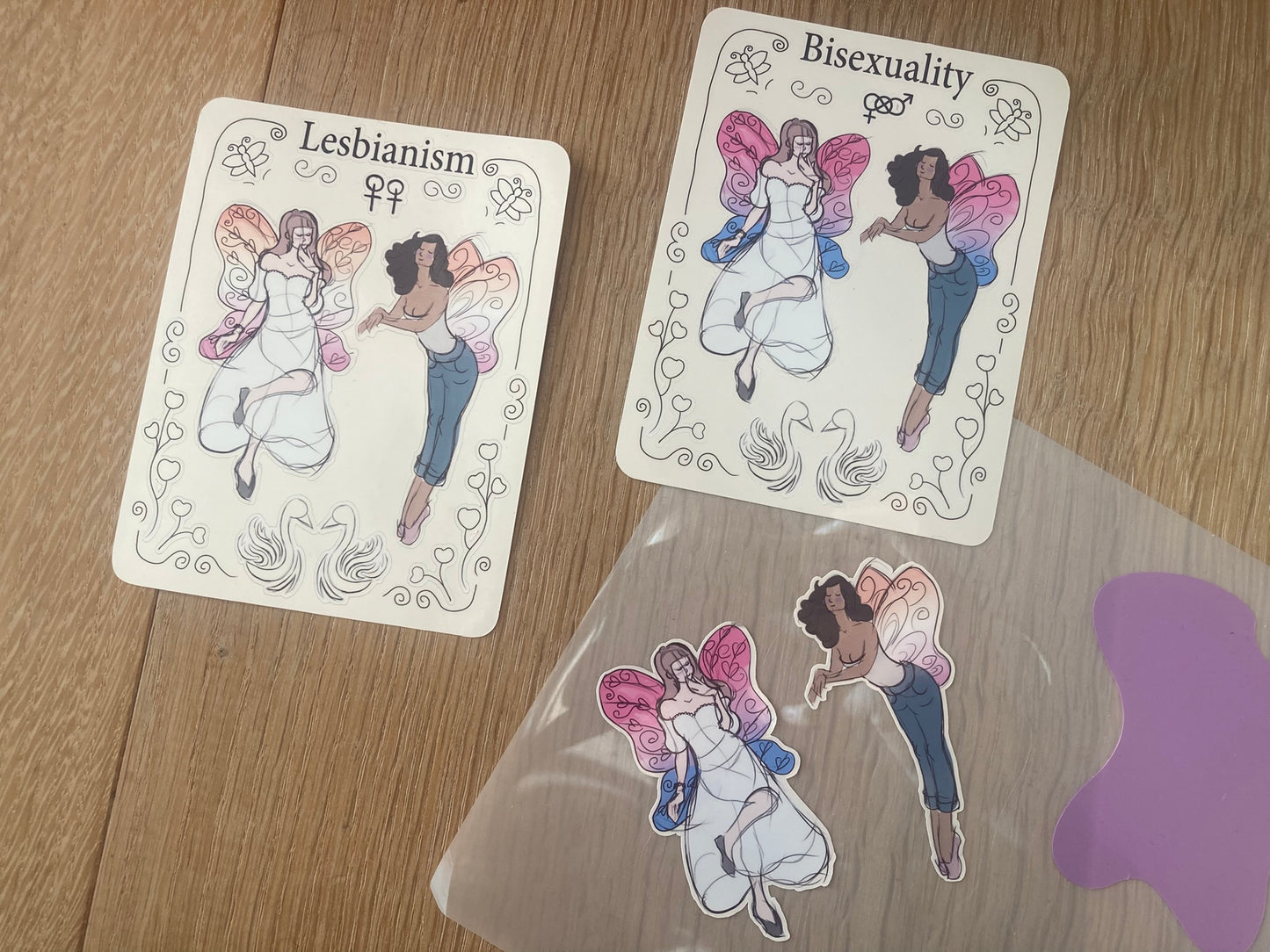 Lesbian or bisexual sticker sheet