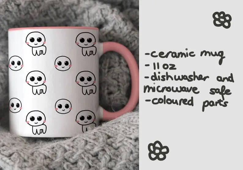 Cute autism creature pink mug - Neurodiversetea