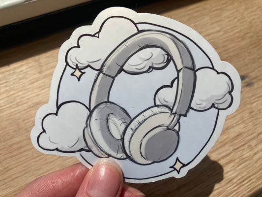 Dreamy headphones sticker NeurodiverseTea