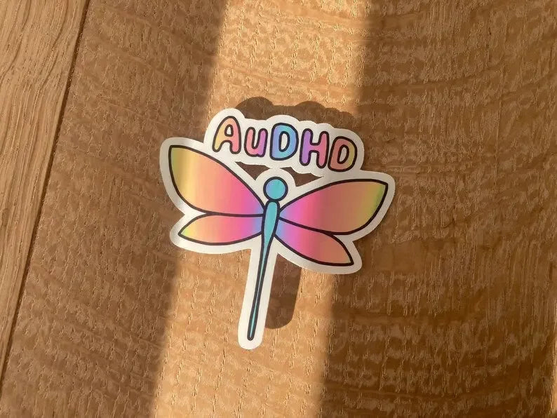 Hanmade AuDHD dragonfly symbol sticker - Neurodiversetea