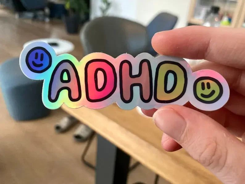 AuDHD, ADHD and actually autistic holographic stickers - Neurodiversetea