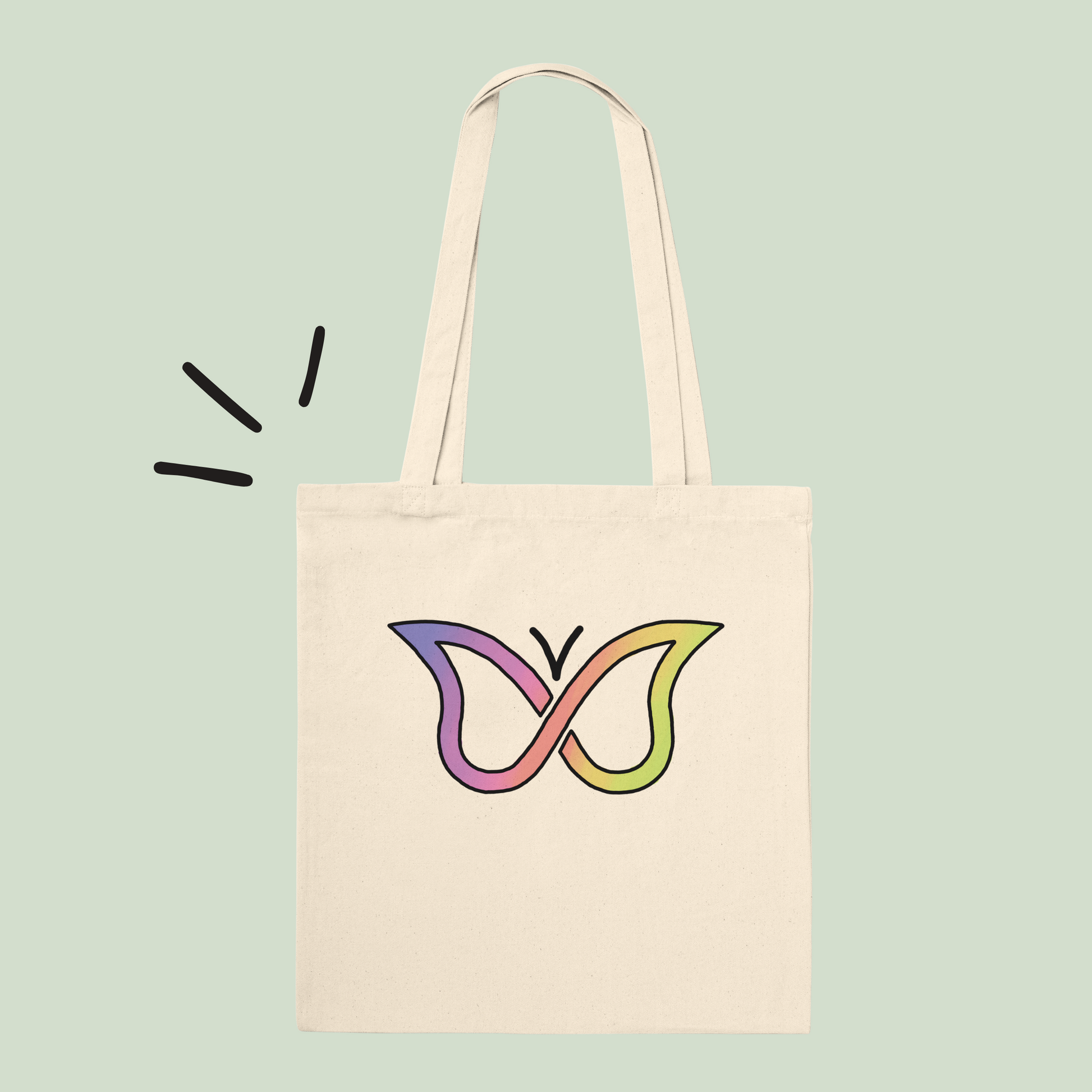 ADHD-Themed Tote Bag – Unique Front & Back Design by Artist - Neurodiversetea