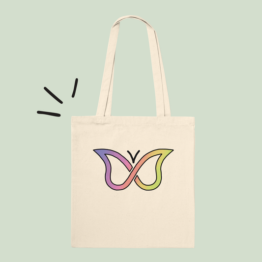ADHD-Themed Tote Bag – Unique Front & Back Design by Artist - Neurodiversetea