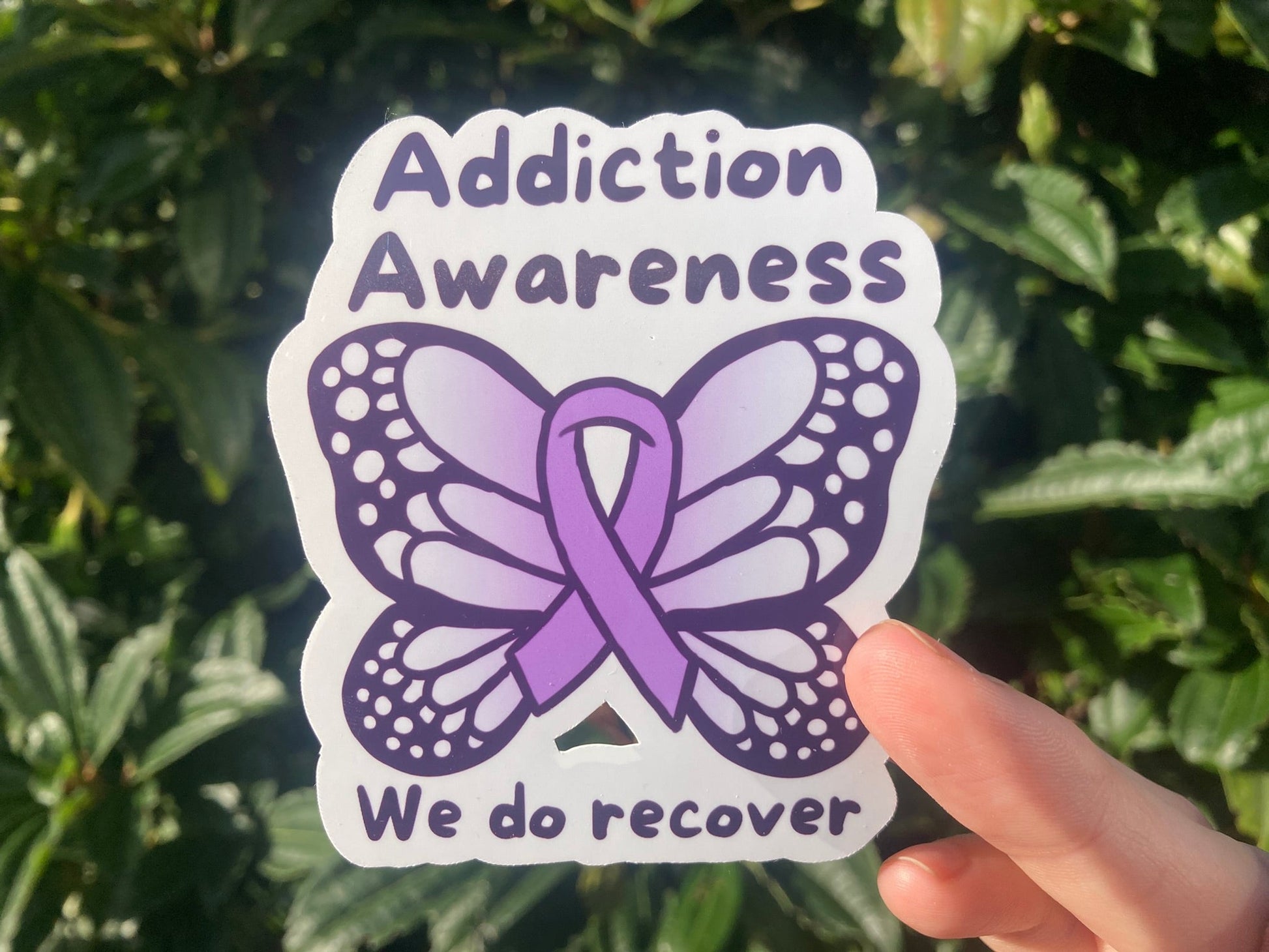 Addiction Awareness: we do recover sticker, hanmdade by NeurodiverseTea