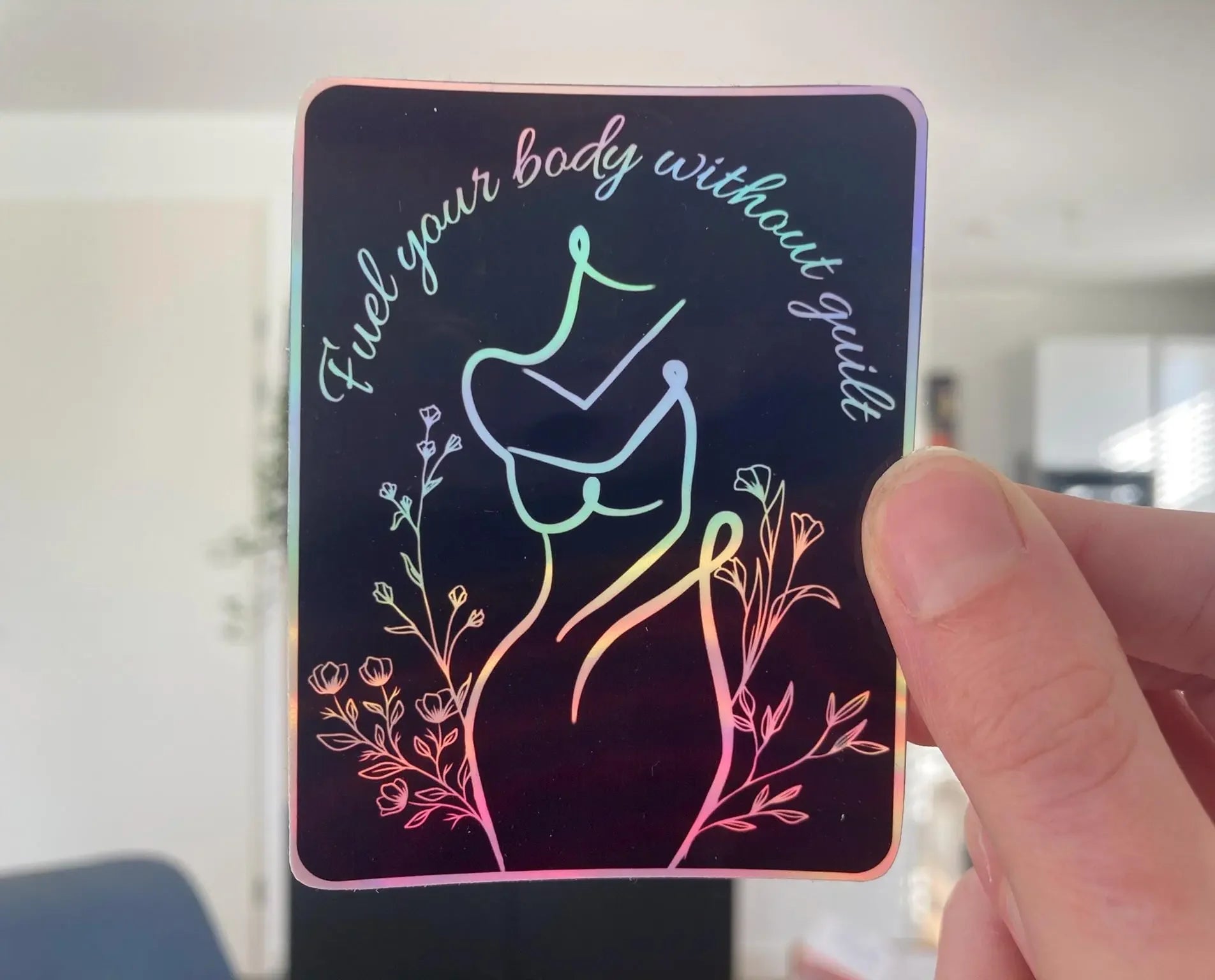 Anorexia recovery holographic sticker - Neurodiversetea