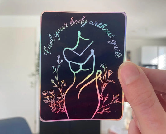Anorexia recovery holographic sticker - Neurodiversetea