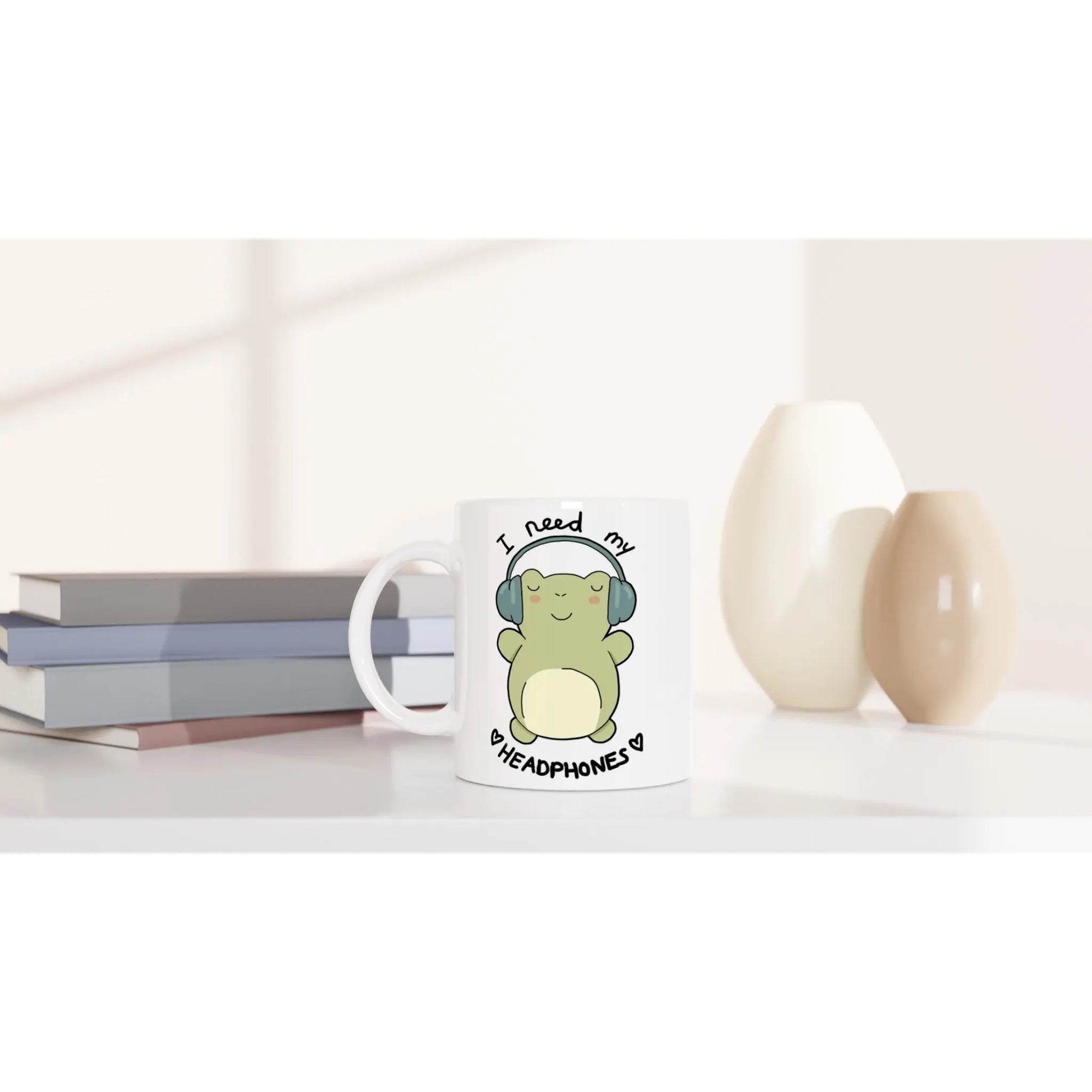 Headphone lover frog and penguin mug - Neurodiversetea