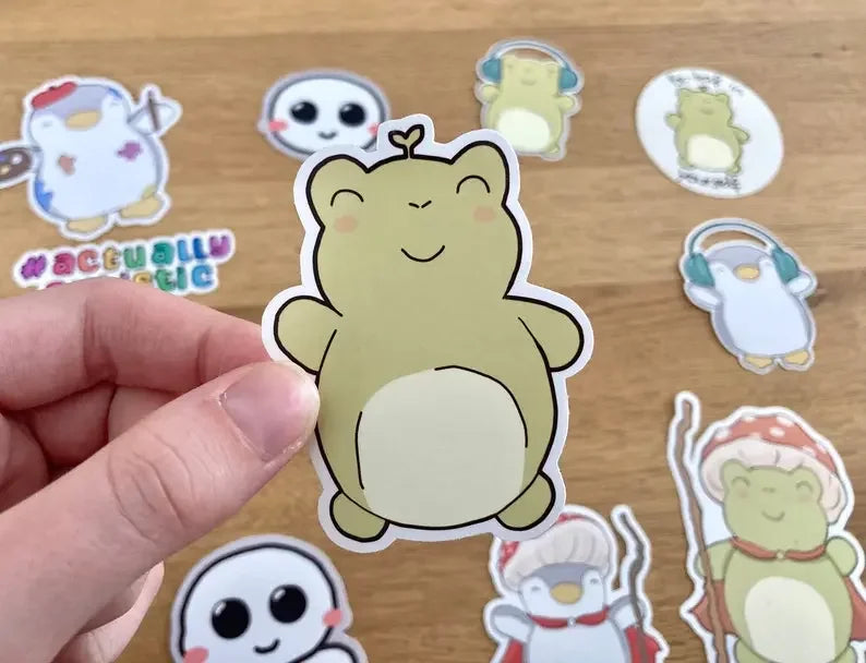 Cute frog stickerset "Beleaf in yourself" - Neurodiversetea