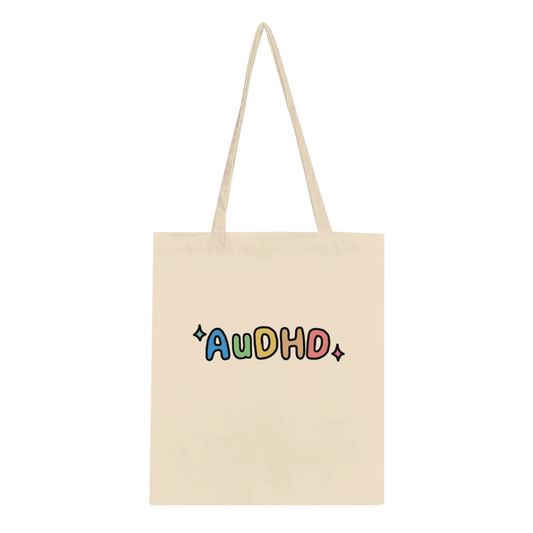AuDHD tote bag: text and symbol - Neurodiversetea