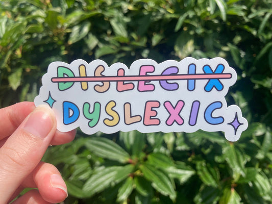 Funny dyslexia sticker wrong spelling "dyslexic", handmade by NeurodiverseTea
