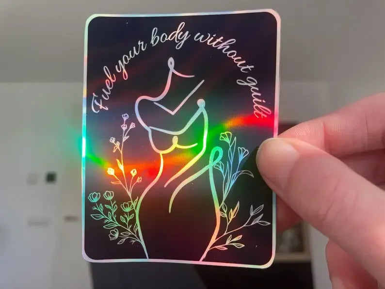 Anorexia recovery holographic sticker - Neurodiversetea