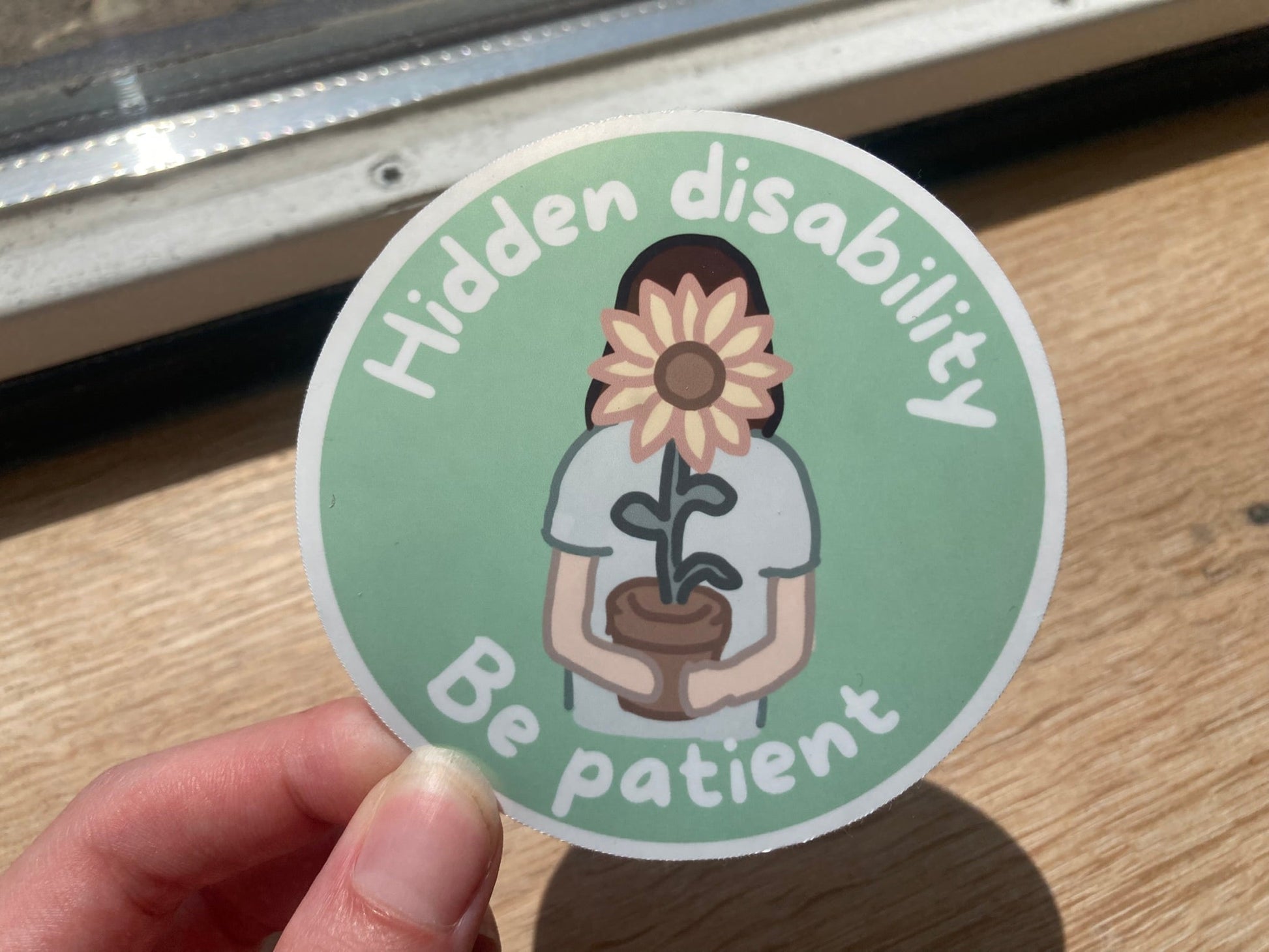 Hidden disability sunflower symbol sticker NeurodiverseTea