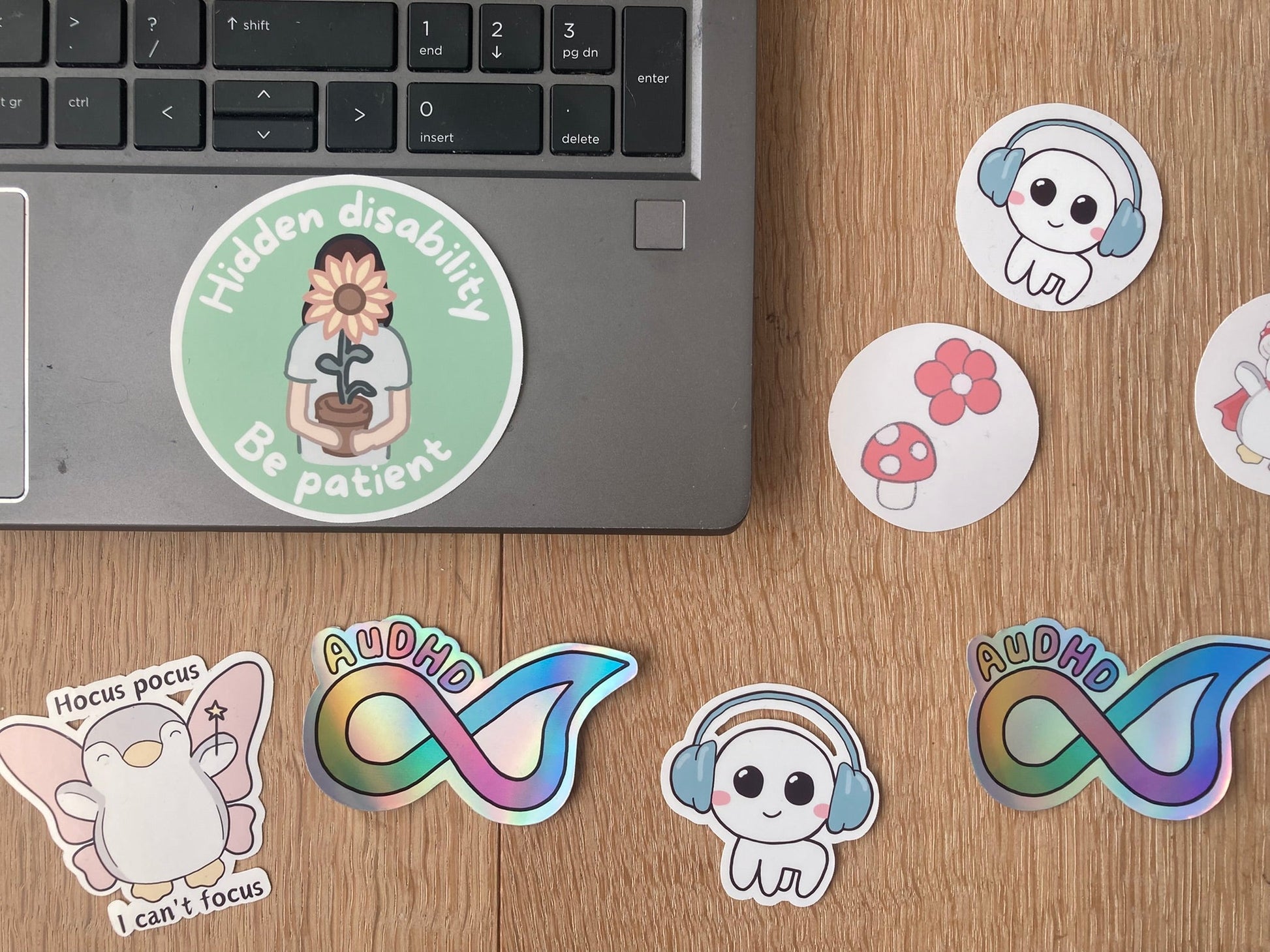 Hidden disability sunflower symbol sticker NeurodiverseTea