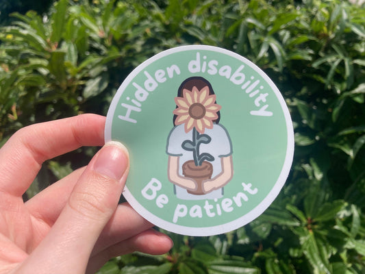 Hidden disability sunflower symbol sticker NeurodiverseTea