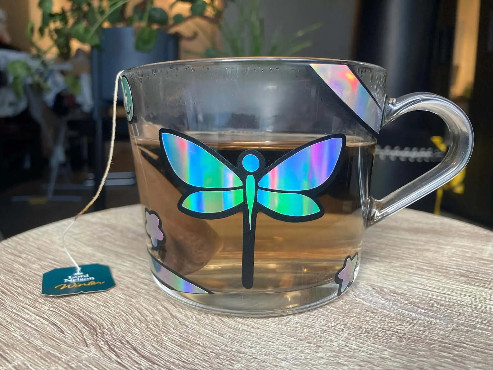 Holographic AuDHD glass mug - Neurodiversetea