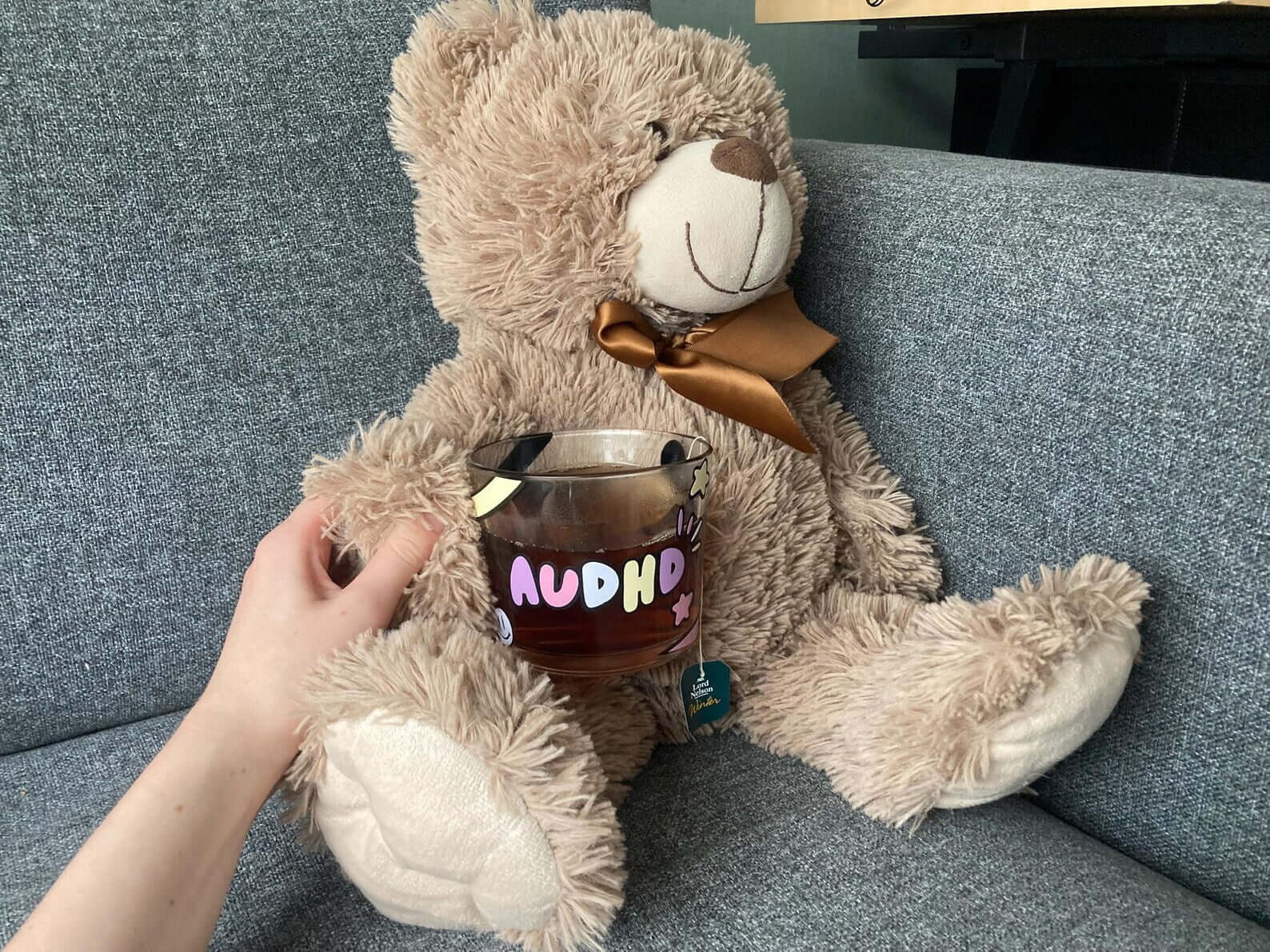 Coloured AuDHD glass mug - Neurodiversetea