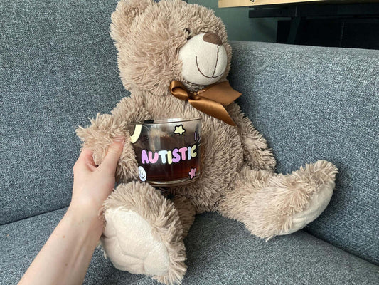 Coloured autism glass mug - Neurodiversetea