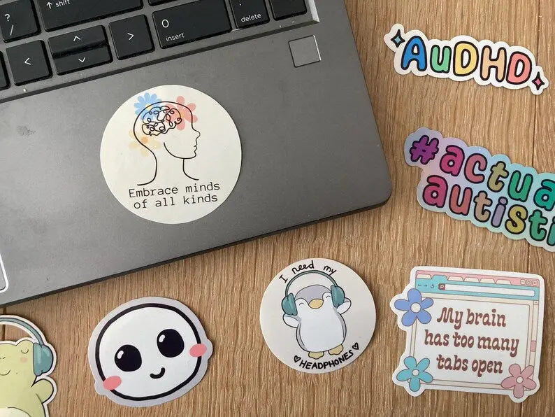 "Embrace minds of all kinds" neurodiversity sticker - Neurodiversetea