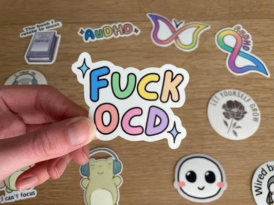 "Fuck OCD" sticker | Obsessive compulsive disorder, handmadey by small business Neurodiversetea