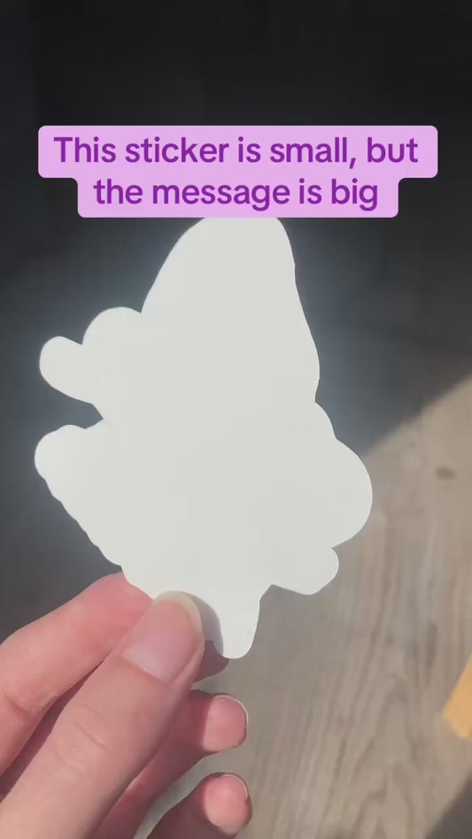 Psychosis awareness mental health ribbon butterfly sticker handmade by neurodiversetea