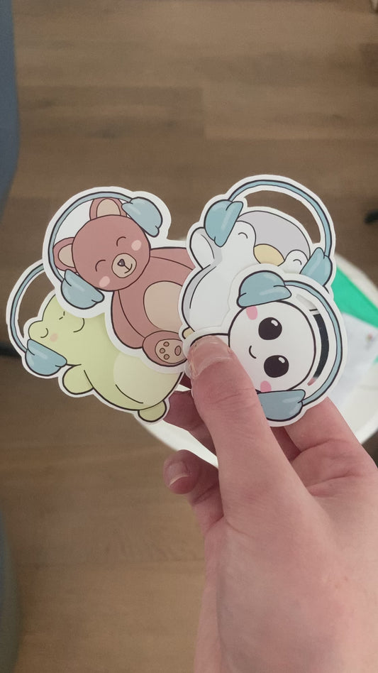 Get an code for the vending machine - mystery sticker: animal with headphones