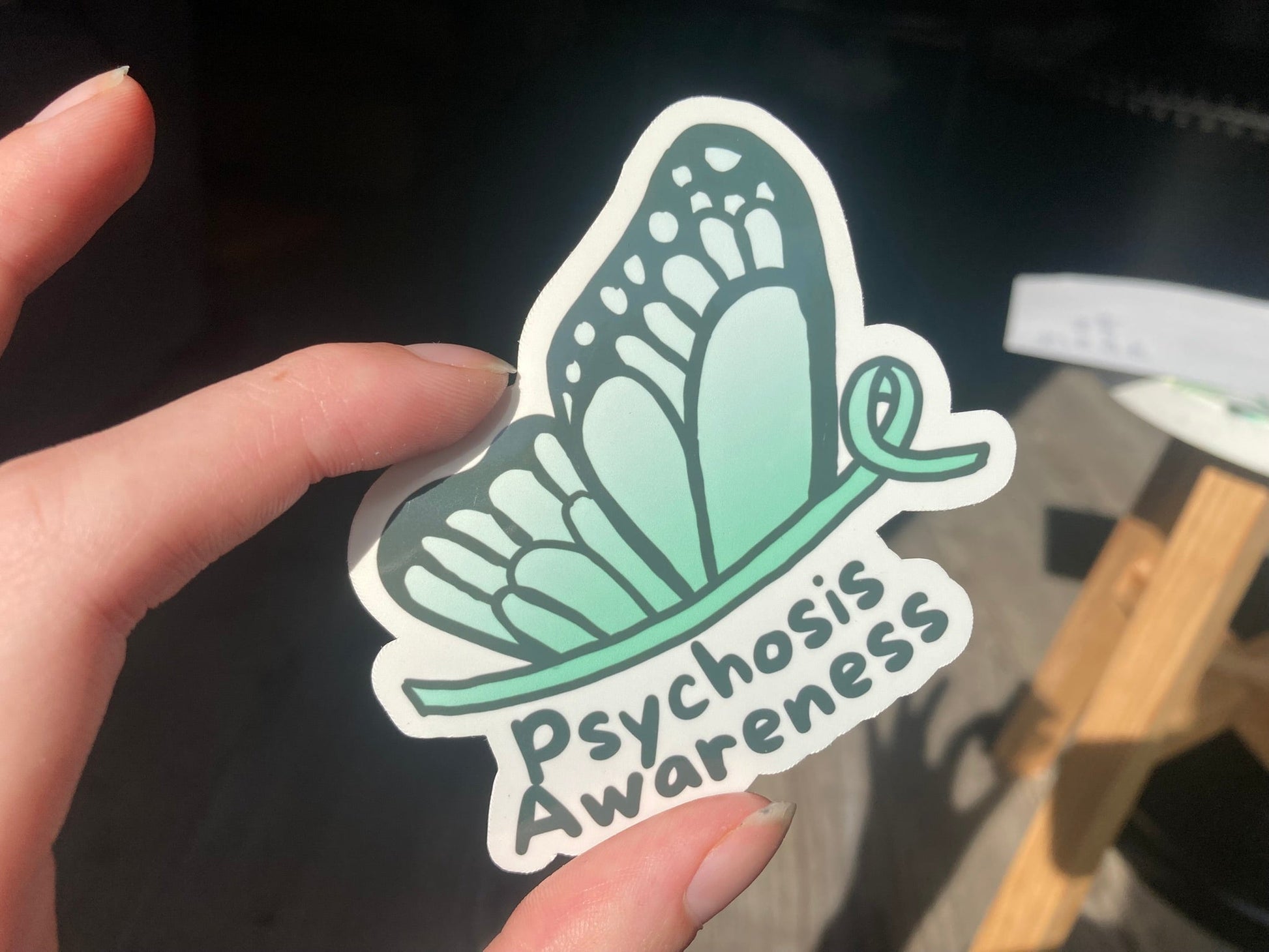 Psychosis awareness butterfly sticker NeurodiverseTea