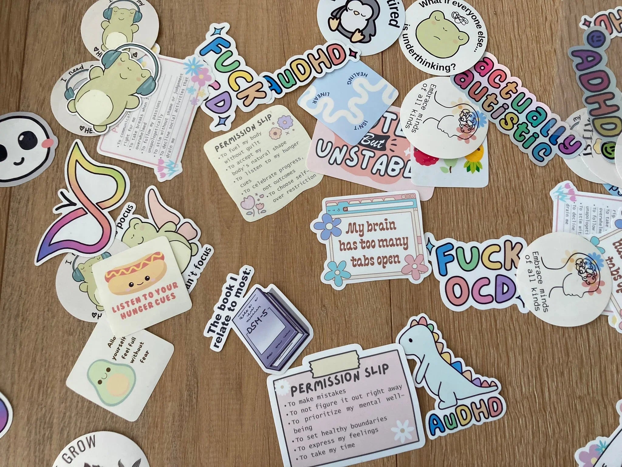 Handmade neurodiversity and mental health stickers – Neurodiversetea