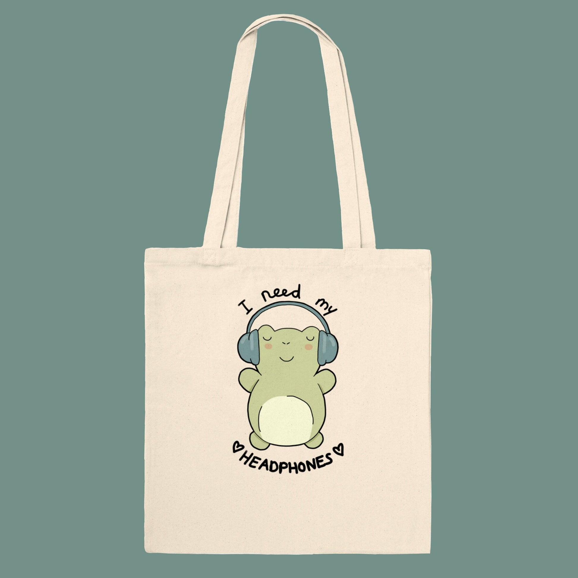 Frog and penguin tote bag NeurodiverseTea