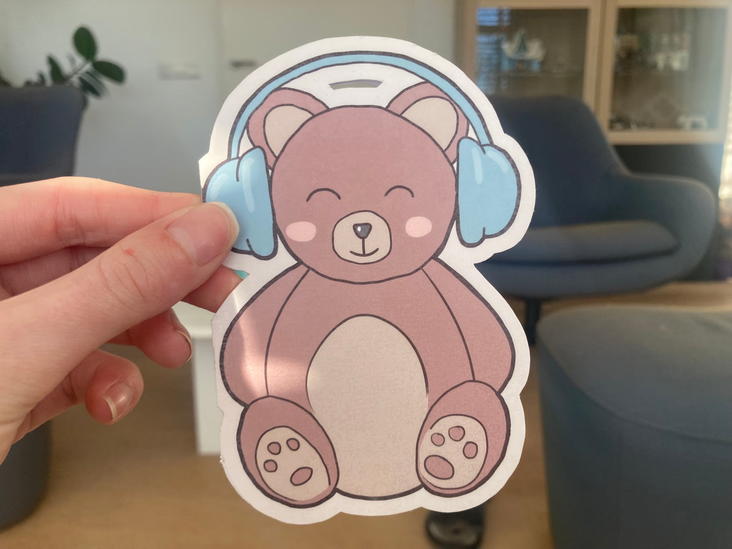 Postcard animals with headphones