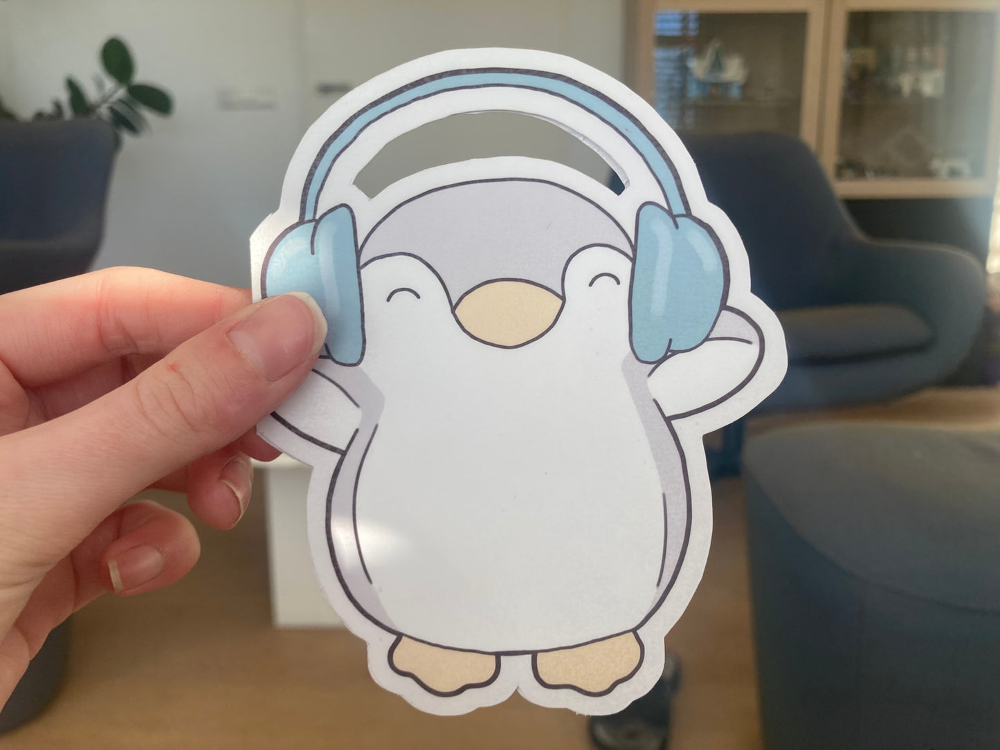 Postcard animals with headphones