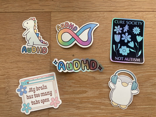 AuDHD themed sticket set of 6