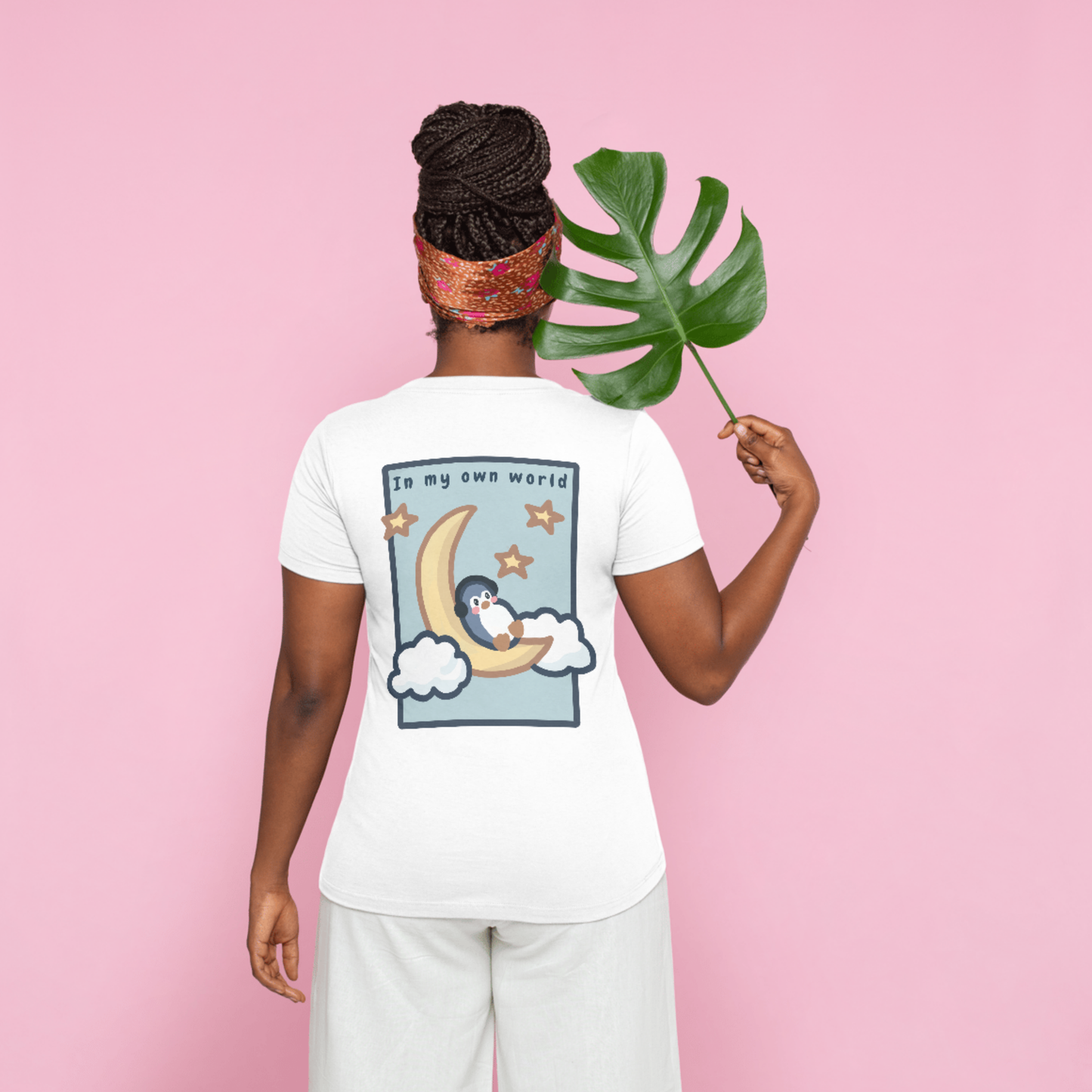 Daydreamer Penguin T-Shirt | Cute Moon & Cloud Illustration