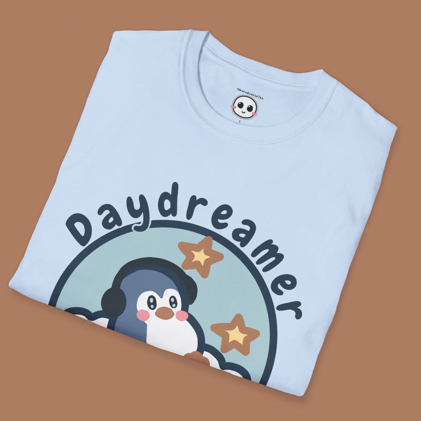 Daydreamer Penguin T-Shirt | Cute Moon & Cloud Illustration