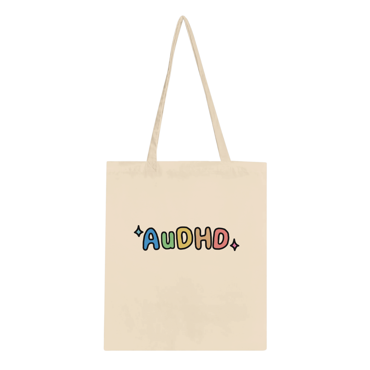 AuDHD tote bag: text and symbol - Neurodiversetea